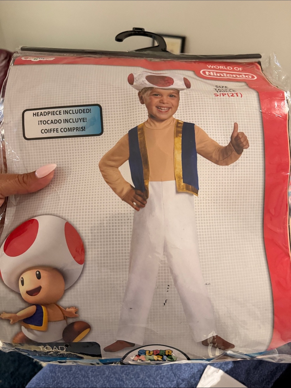 Disney Toad Costume in White, Red & Blue